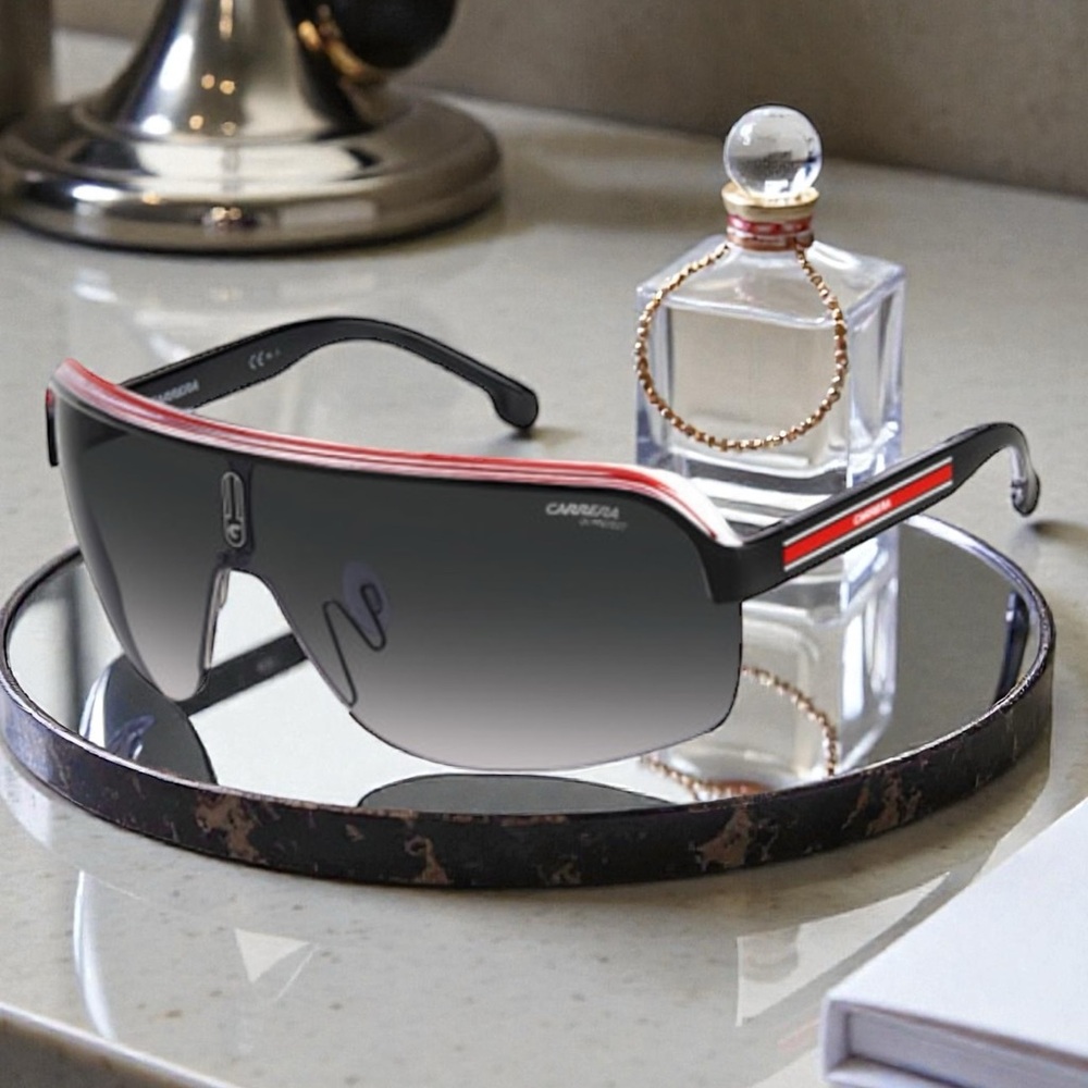 Carrera Topcar 1/N T40 Black Red men's shield sunglasses